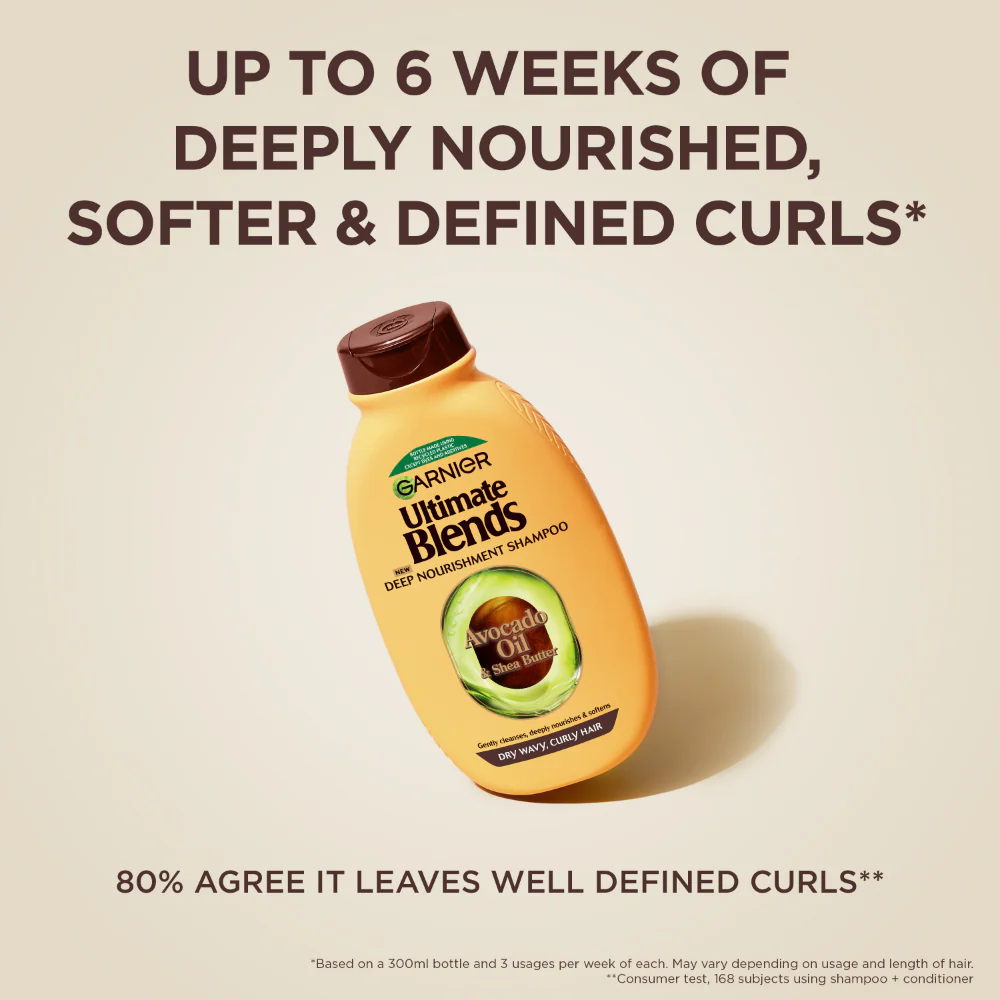 Garnier Ultimate Blends Avocado Oil & Shea Butter Deep Nourishment Shampoo 300ml - Image 2