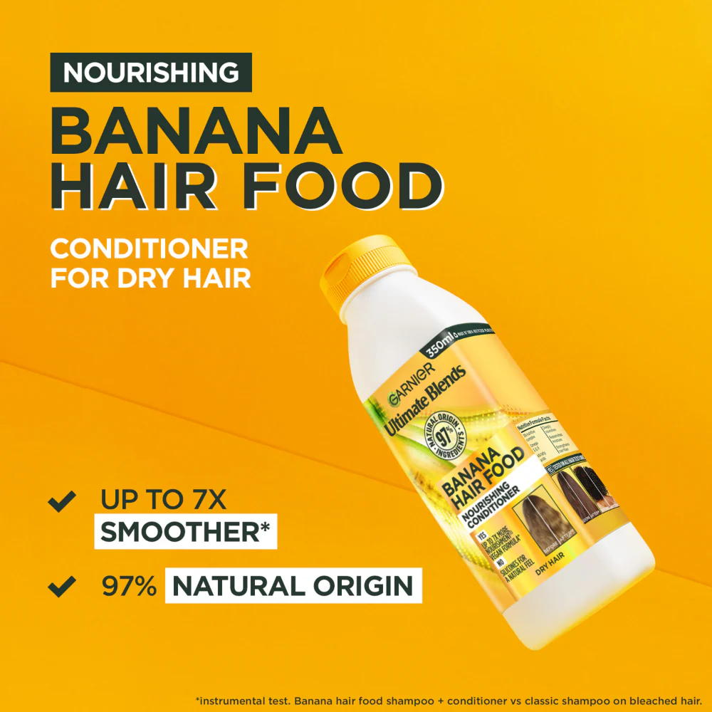 Garnier Ultimate Blends Banana Hair Food Nourishing Conditioner 350ml - Image 3