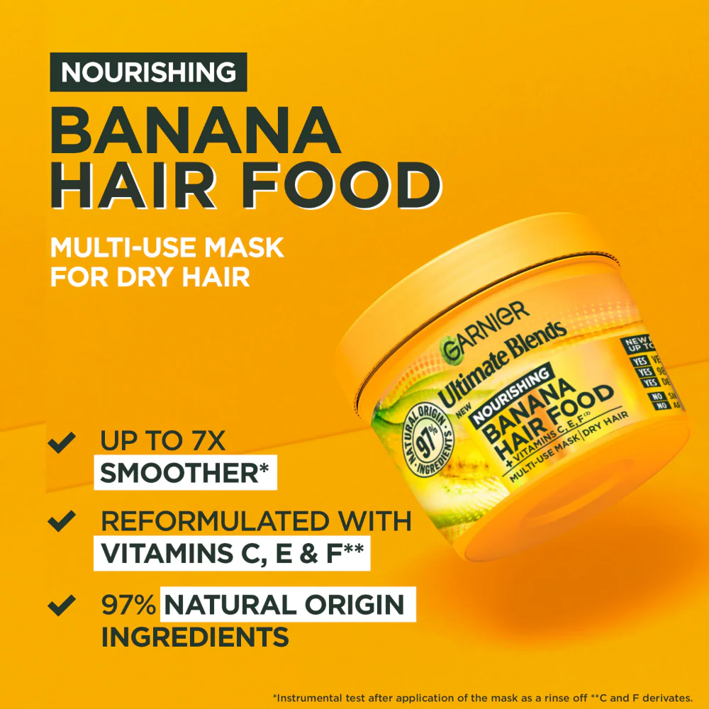 Garnier Ultimate Blends Banana Hair Food Nourishing Multi-Use Hair Mask 400ml - Image 3