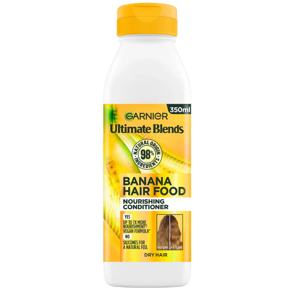 Garnier Ultimate Blends Banana Hair Food Nourishing Shampoo & Conditioner Twin 2 x 350ml - Image 3