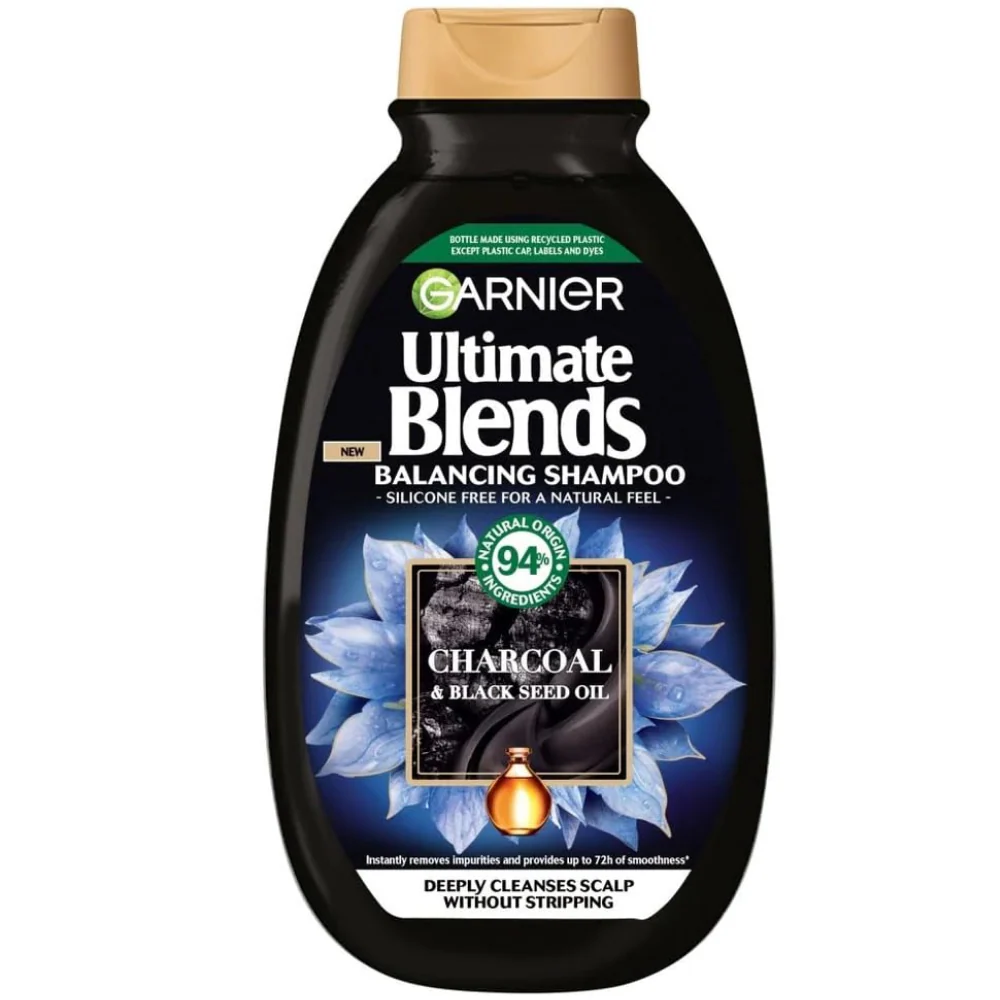 Garnier Ultimate Blends Charcoal & Black Seed Oil Balancing Shampoo 300ml & Conditioner 250ml Twin - Image 2
