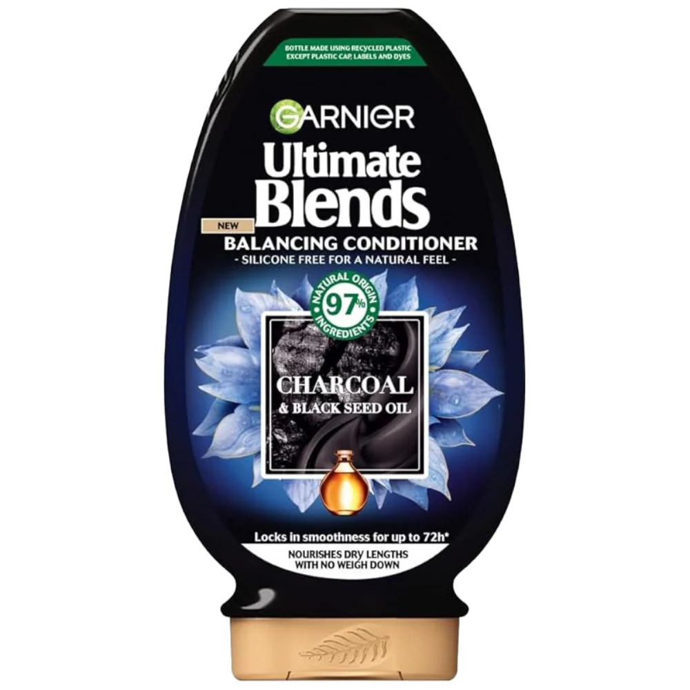 Garnier Ultimate Blends Charcoal & Black Seed Oil Balancing Shampoo 300ml & Conditioner 250ml Twin - Image 3