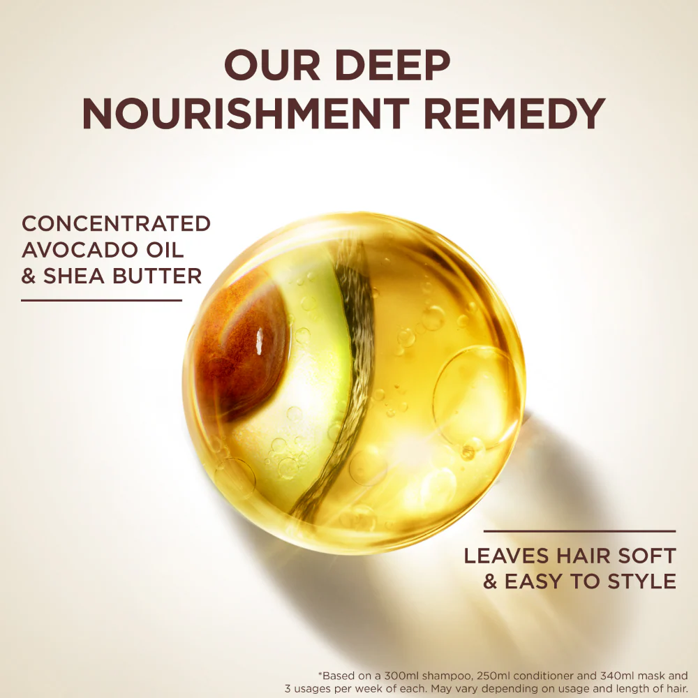 Garnier Ultimate Blends Curl Remedy Avocado Oil & Shea Butter Deep Nourishment Butter Hair Mask 340ml - Image 3