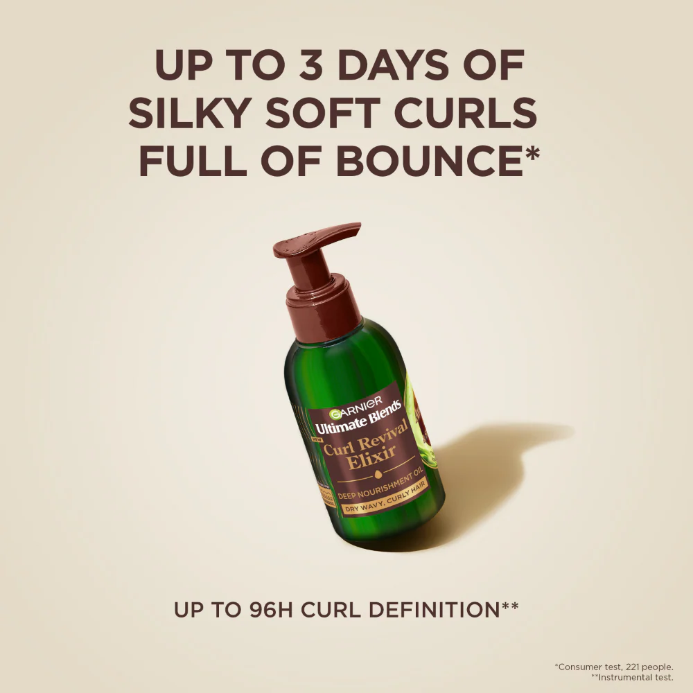 Garnier Ultimate Blends Curl Revival Elixir Avocado Oil & Shea Butter Deep Nourishment Oil 120ml - Image 2
