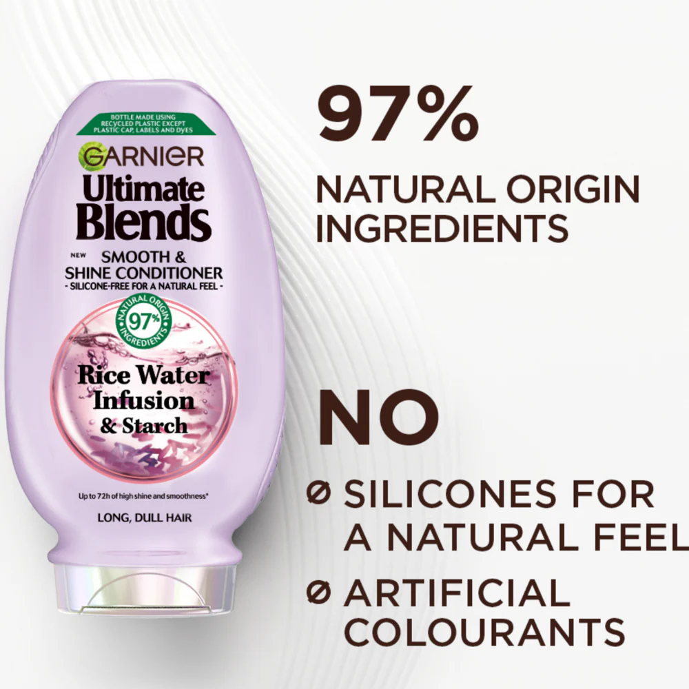 Garnier Ultimate Blends Rice Water Infusion Smooth & Shine Conditioner 300ml - Image 2