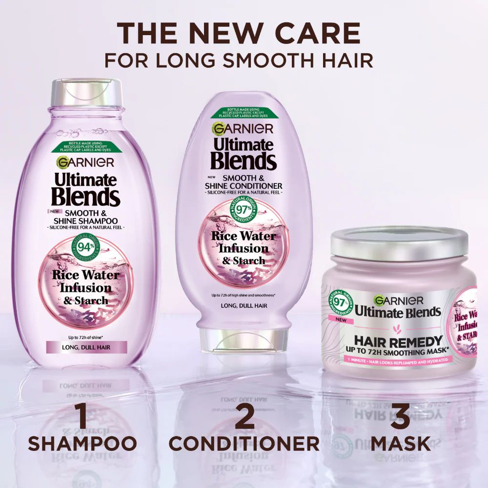 Garnier Ultimate Blends Rice Water Infusion Smooth & Shine Shampoo 300ml - Image 5