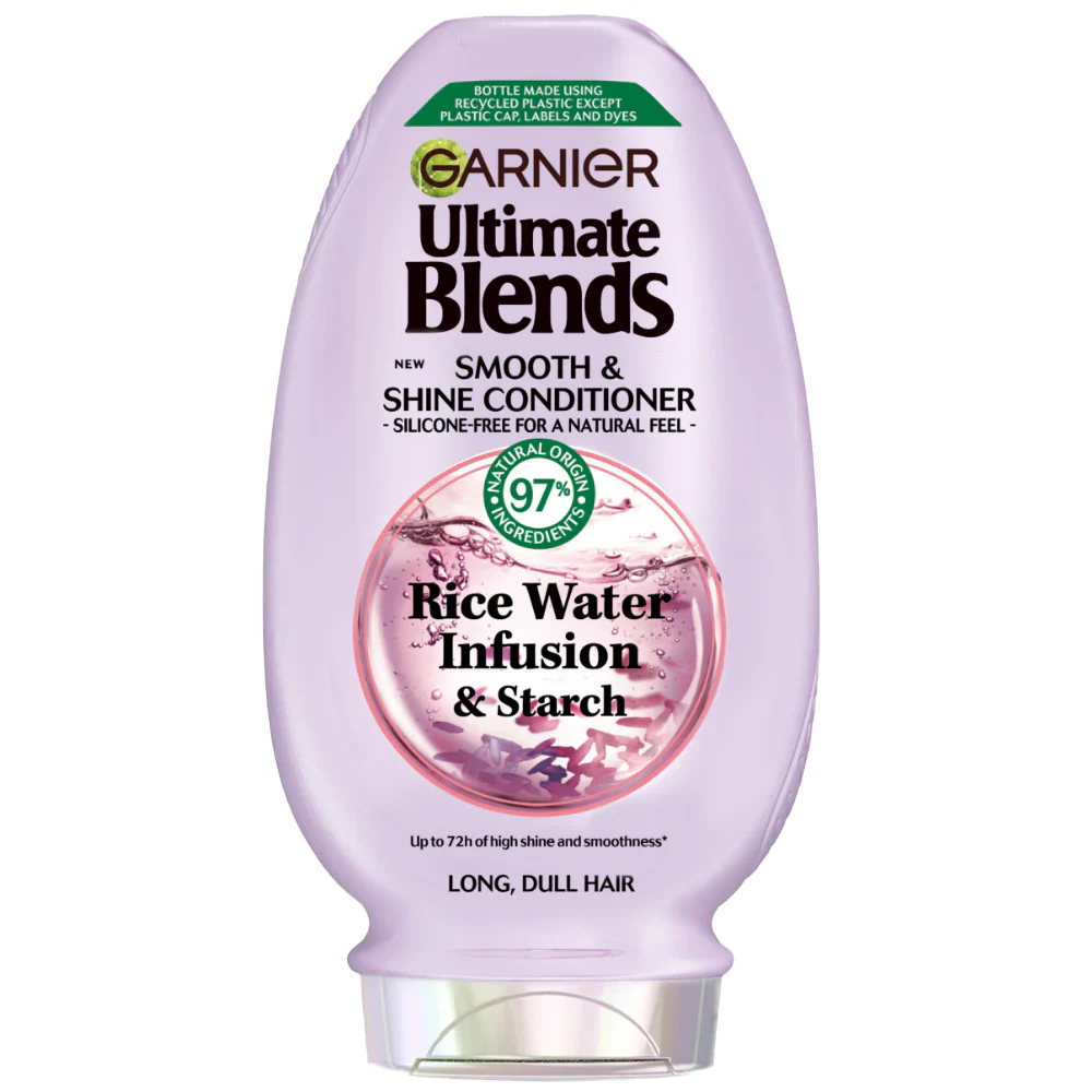 Garnier Ultimate Blends Rice Water Infusion Smooth & Shine Shampoo & Conditioner Twin 2 x 300ml - Image 3