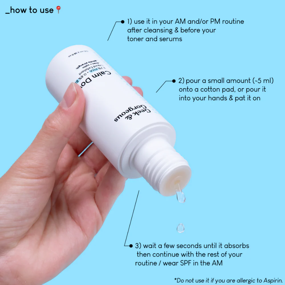 Geek & Gorgeous Calm Down 4% PHA + BHA Liquid 100ml - Image 2