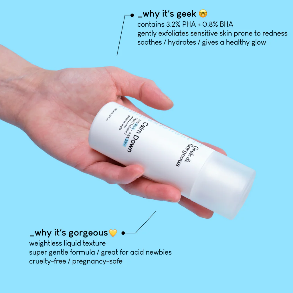 Geek & Gorgeous Calm Down 4% PHA + BHA Liquid 100ml - Image 3