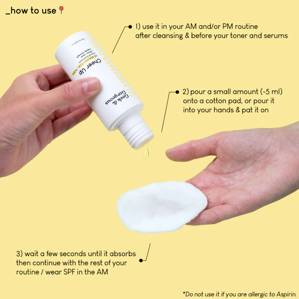 Geek & Gorgeous Cheer Up 6% Mandelic Acid + Salicylic Acid Liquid Exfoliant 100ml - Image 2