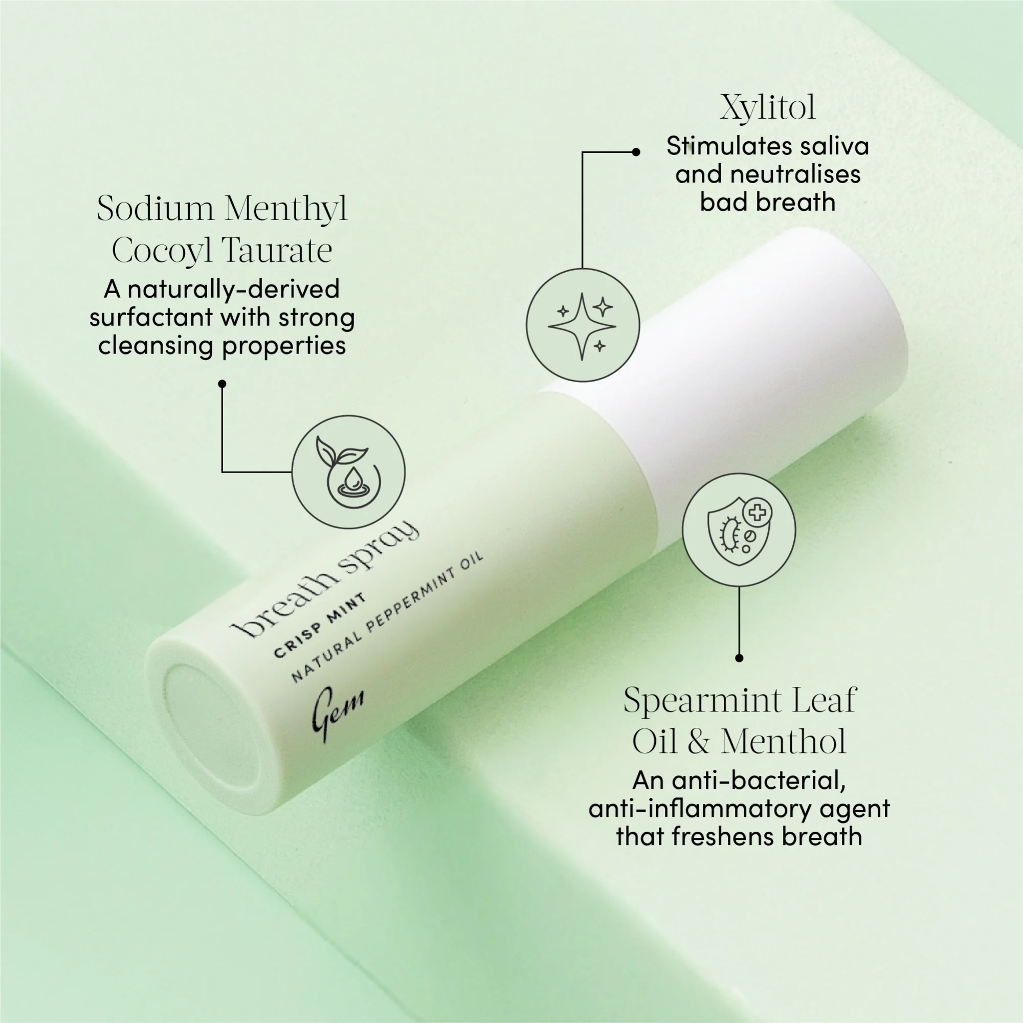 Gem Breath Spray Crisp Mint 9ml - Image 3