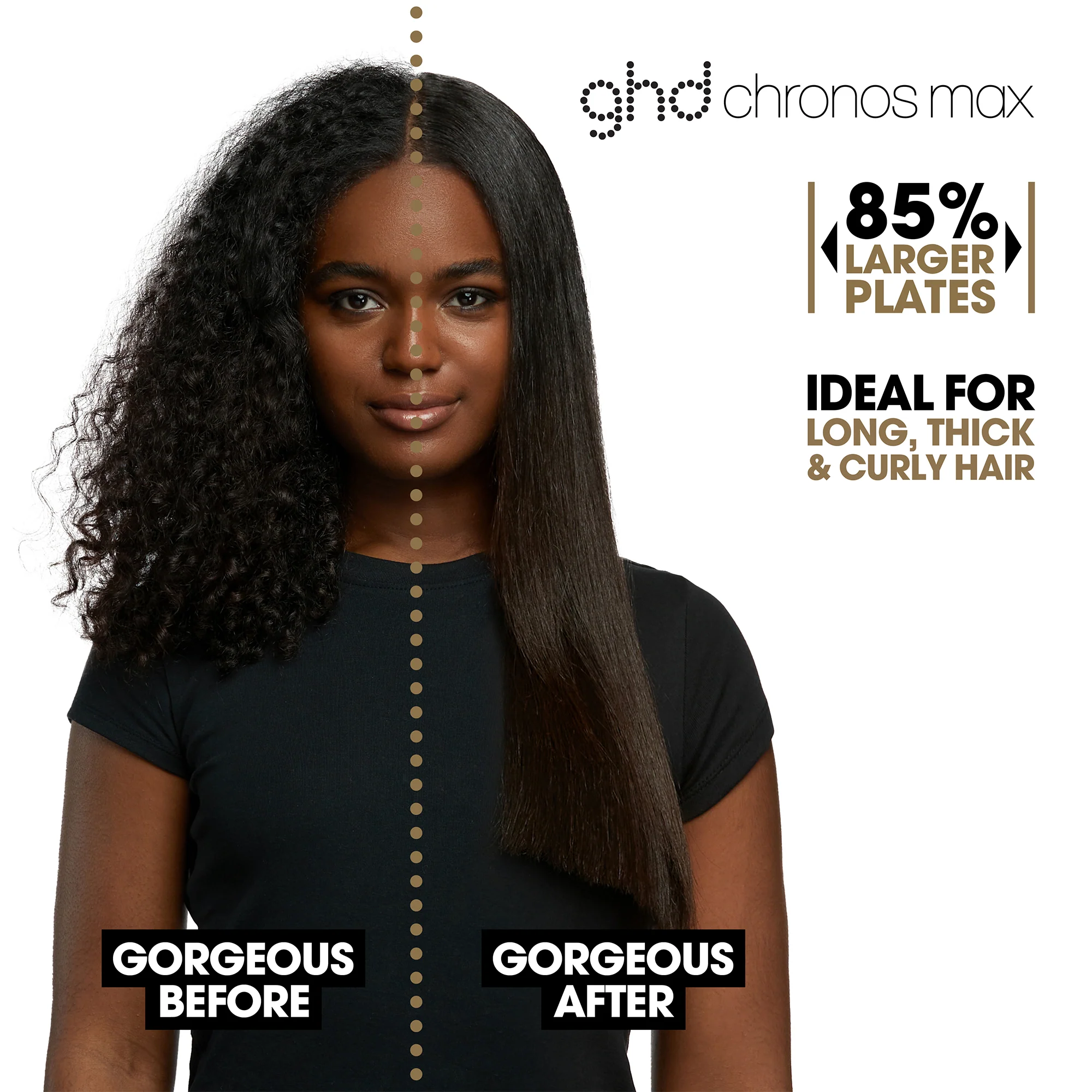 ghd Chronos Max Wide Plate Hair Straightener, 3x Faster Styling with 90% More Shine White - Image 3