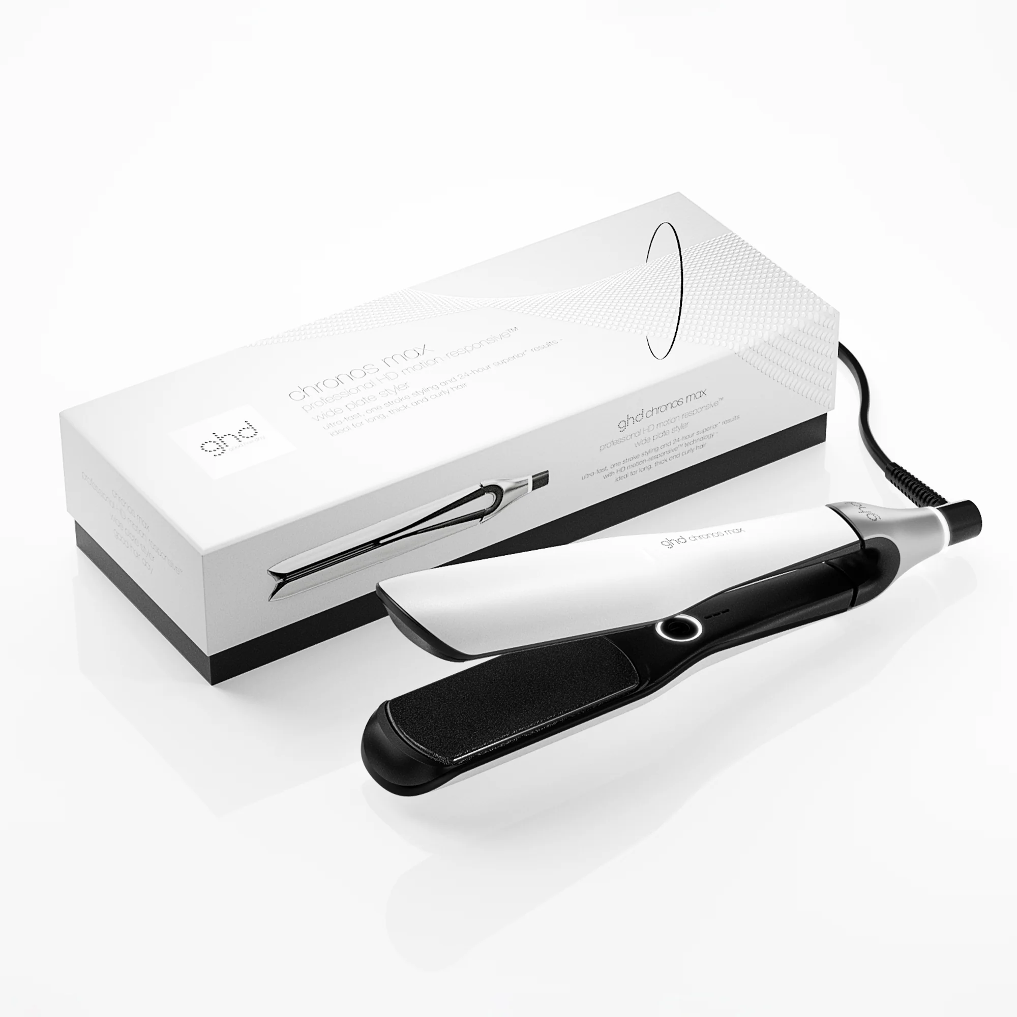 ghd Chronos Max Wide Plate Hair Straightener, 3x Faster Styling with 90% More Shine White - Image 8