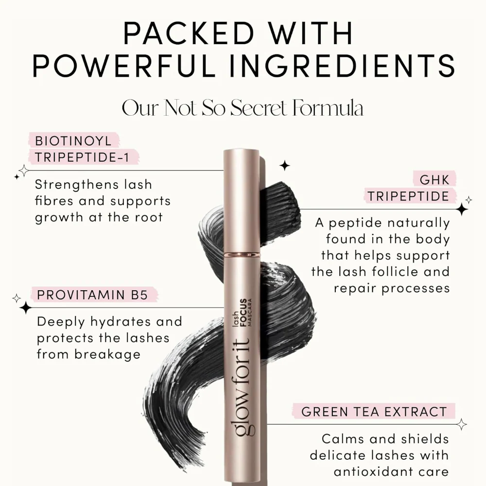 Glow For It Focus Lash Growth Mascara Black 6ml - Image 4