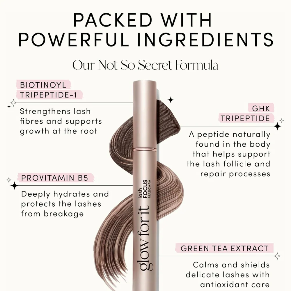 Glow For It Focus Lash Growth Mascara Brown 6ml - Image 4