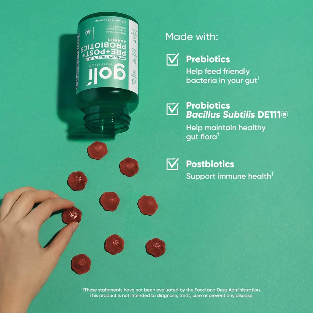 Goli Nutrition 3-In-1 Pre+Post+Probiotics Gummies x60 - Image 2