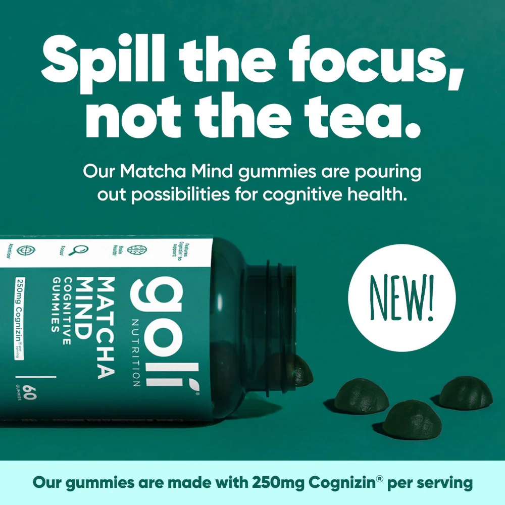 Goli Nutrition Matcha Mind Cognitive Gummies x60 - Image 3