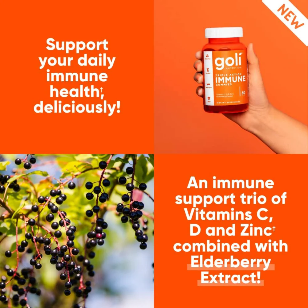 Goli Nutrition Triple Action Immune Gummies x60 - Image 5