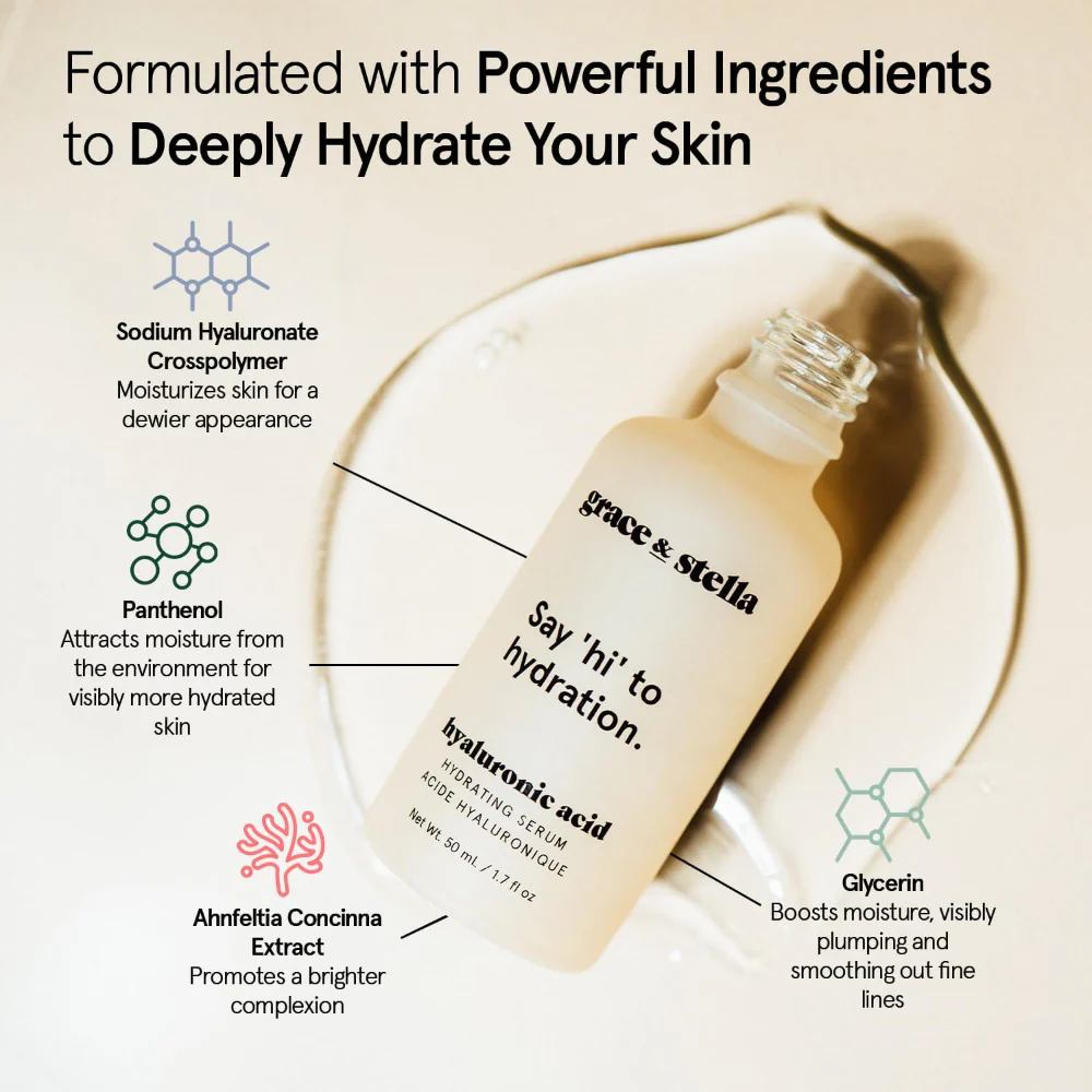 Grace & Stella Hyaluronic Acid Hydrating Serum 50ml - Image 7