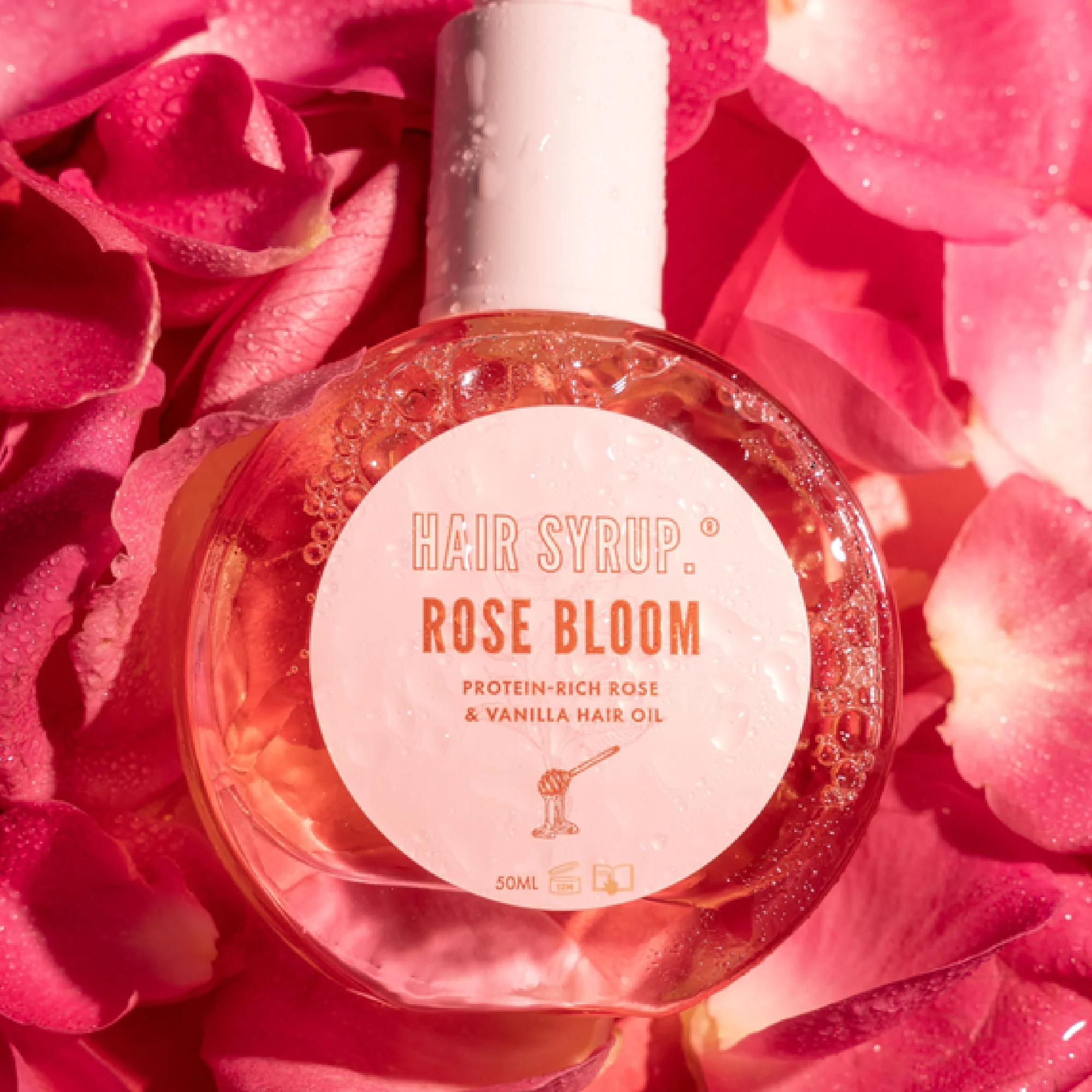 Hair Syrup Rose Blossom Protein-Rich Rose & Vanilla Hair Oil 50ml - Image 2