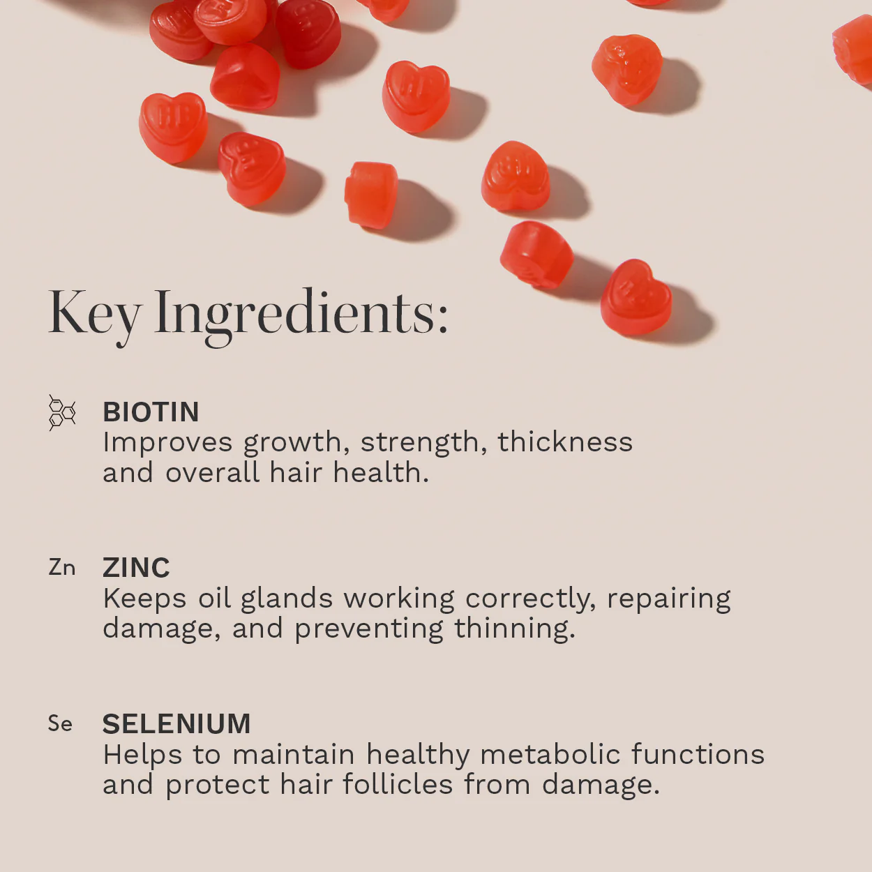 Hairburst Chewable Strawberry Hair Vitamins Gummies x60 - Image 4