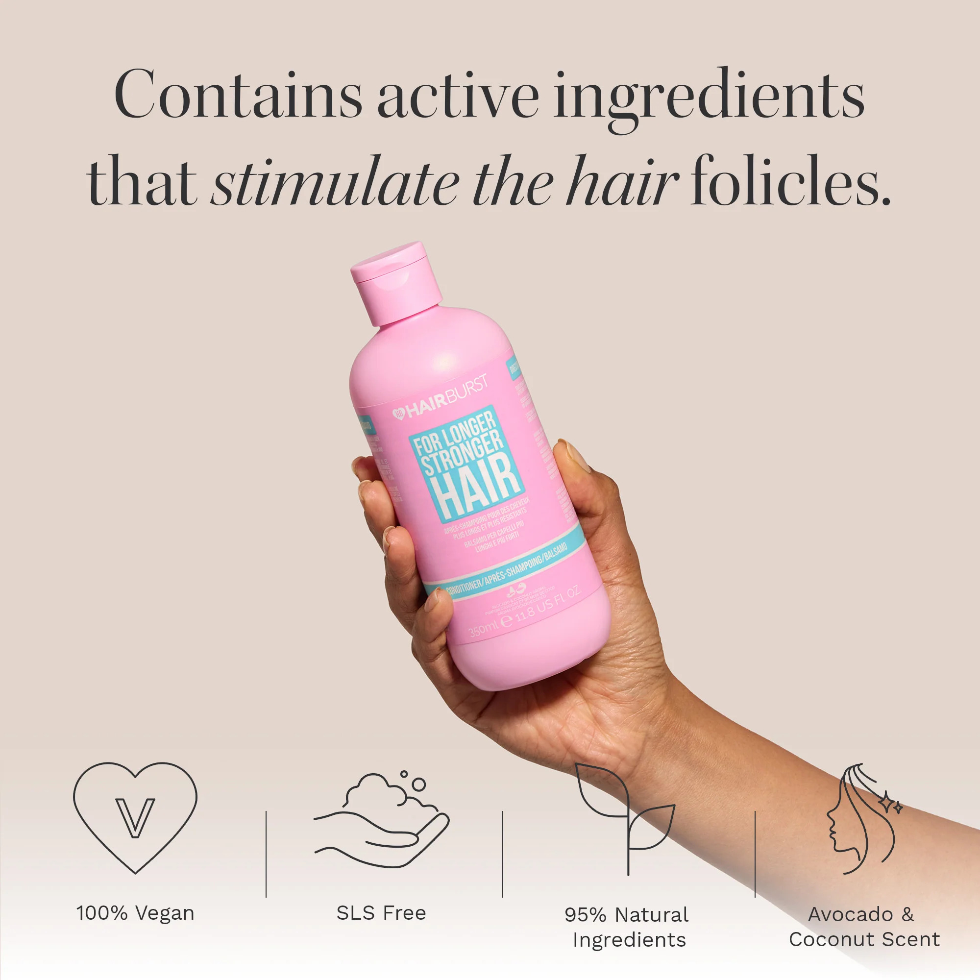 Hairburst Conditioner for Longer Stronger Hair 350ml - Image 2