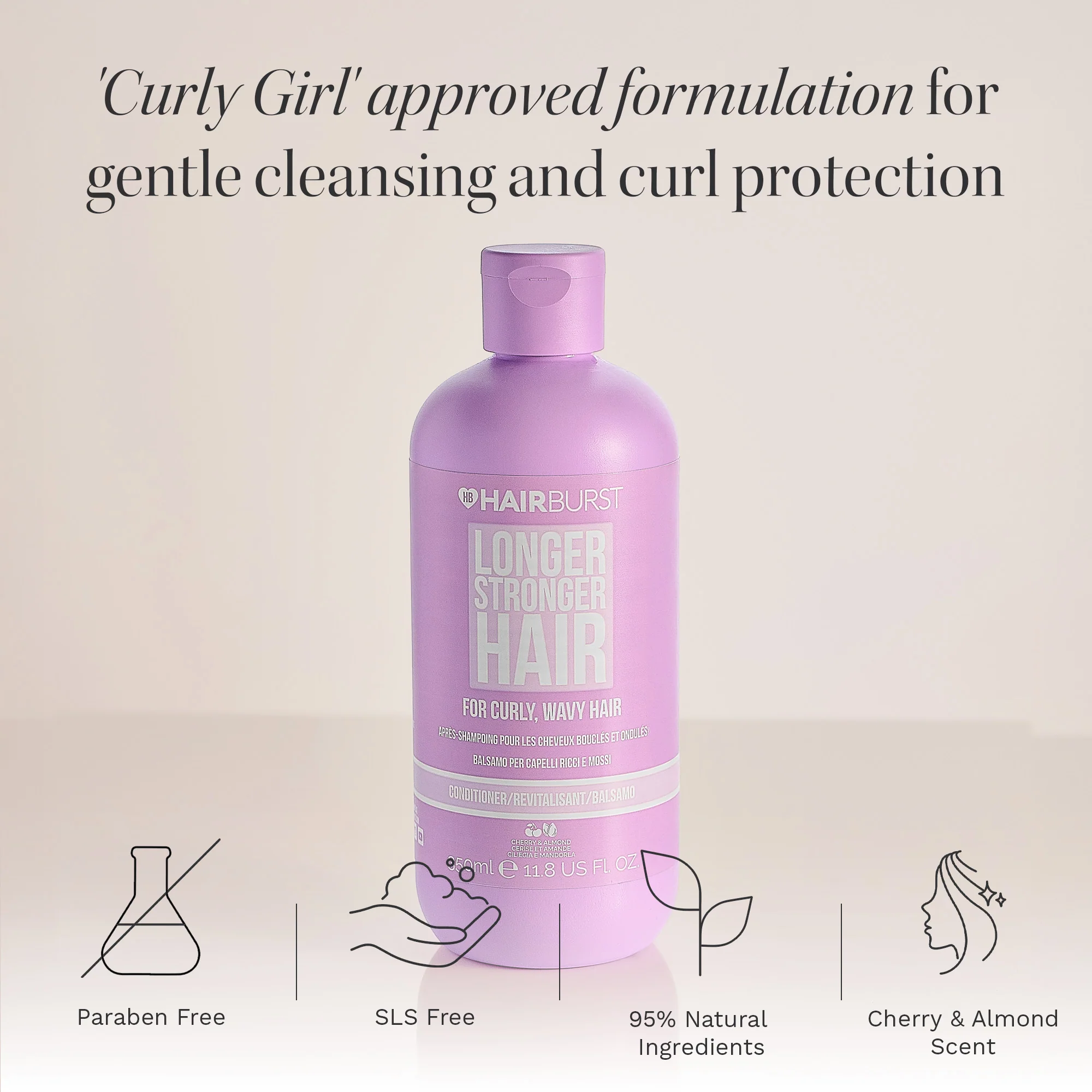 Hairburst Curly & Wavy Hair Conditioner 350ml - Image 2