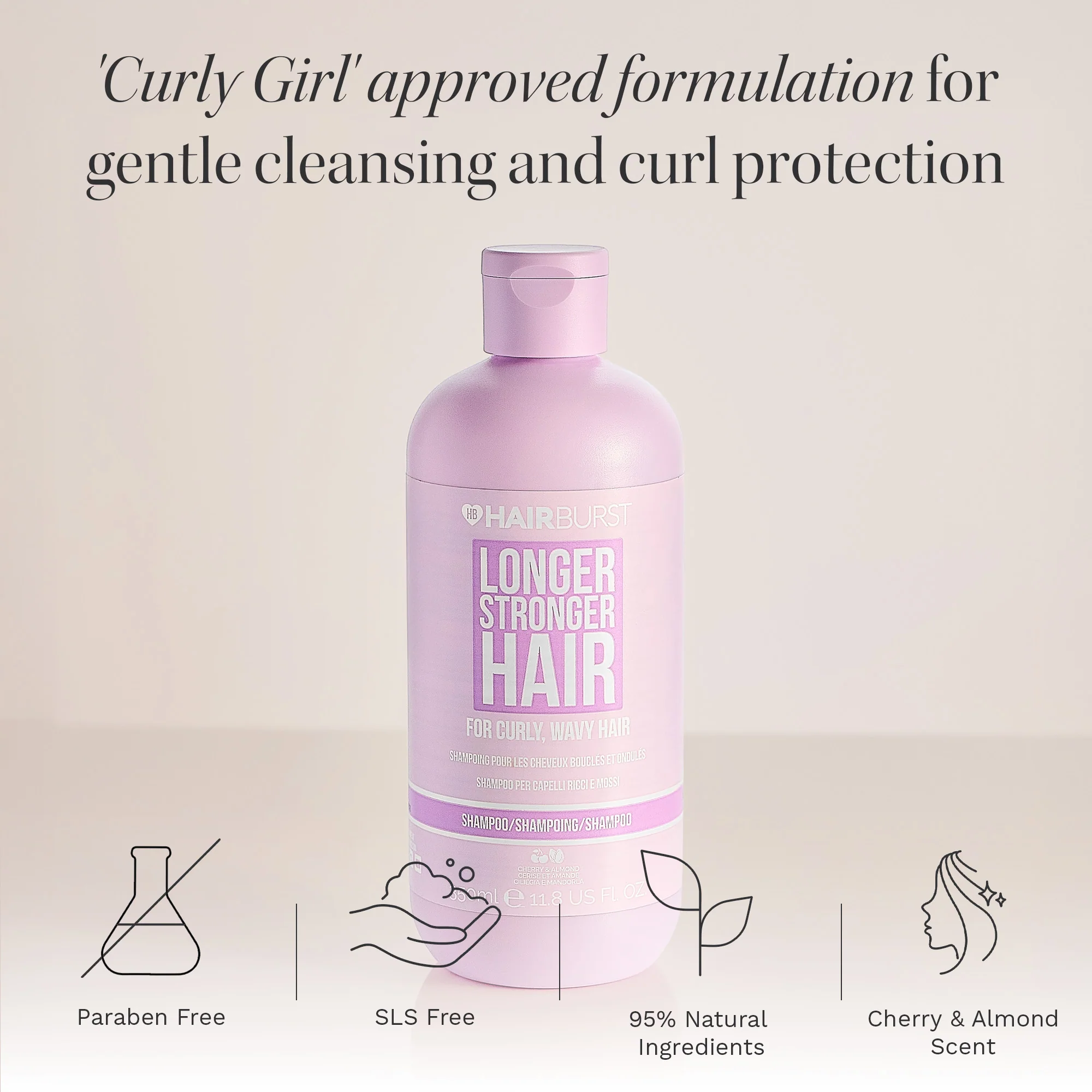 Hairburst Curly & Wavy Hair Shampoo 350ml - Image 2