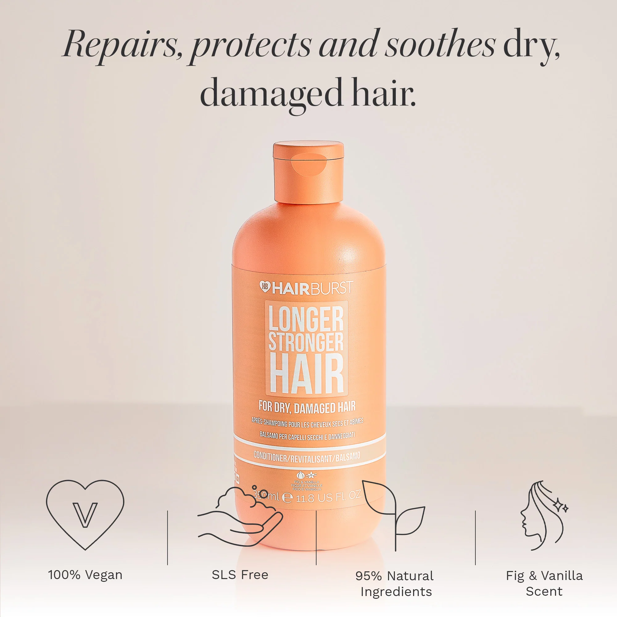Hairburst Dry & Damaged Hair Conditioner 350ml - Image 2