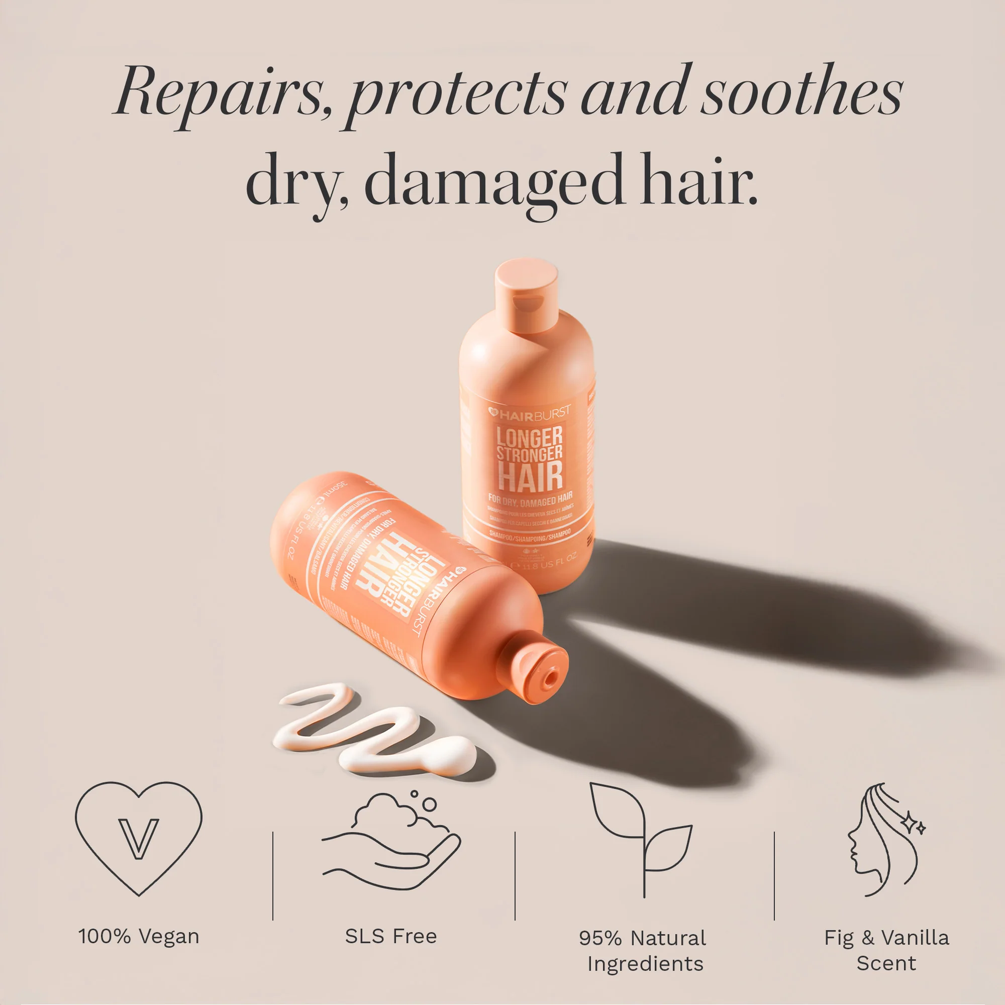 Hairburst Dry & Damaged Hair Shampoo & Conditioner Twin 2 x 350ml - Image 4
