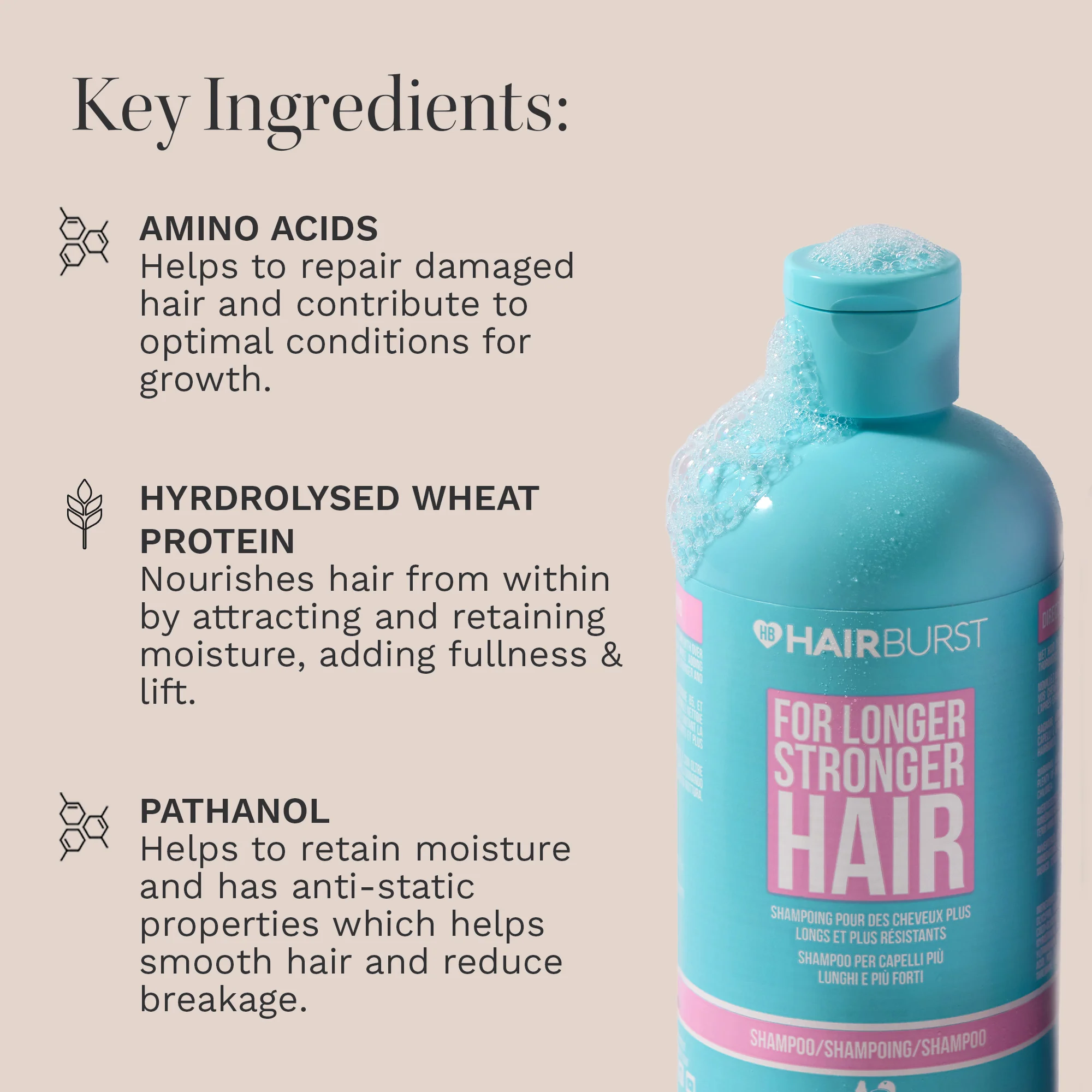 Hairburst Shampoo for Longer Stronger Hair 350ml - Image 4