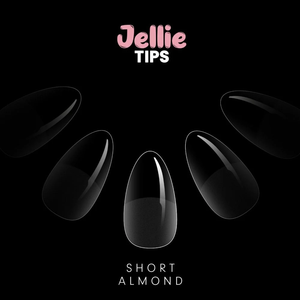 Halo Jellie Tips Soft Gel Almond Short Nail Tips x120 Sizes 0-11 - Image 2