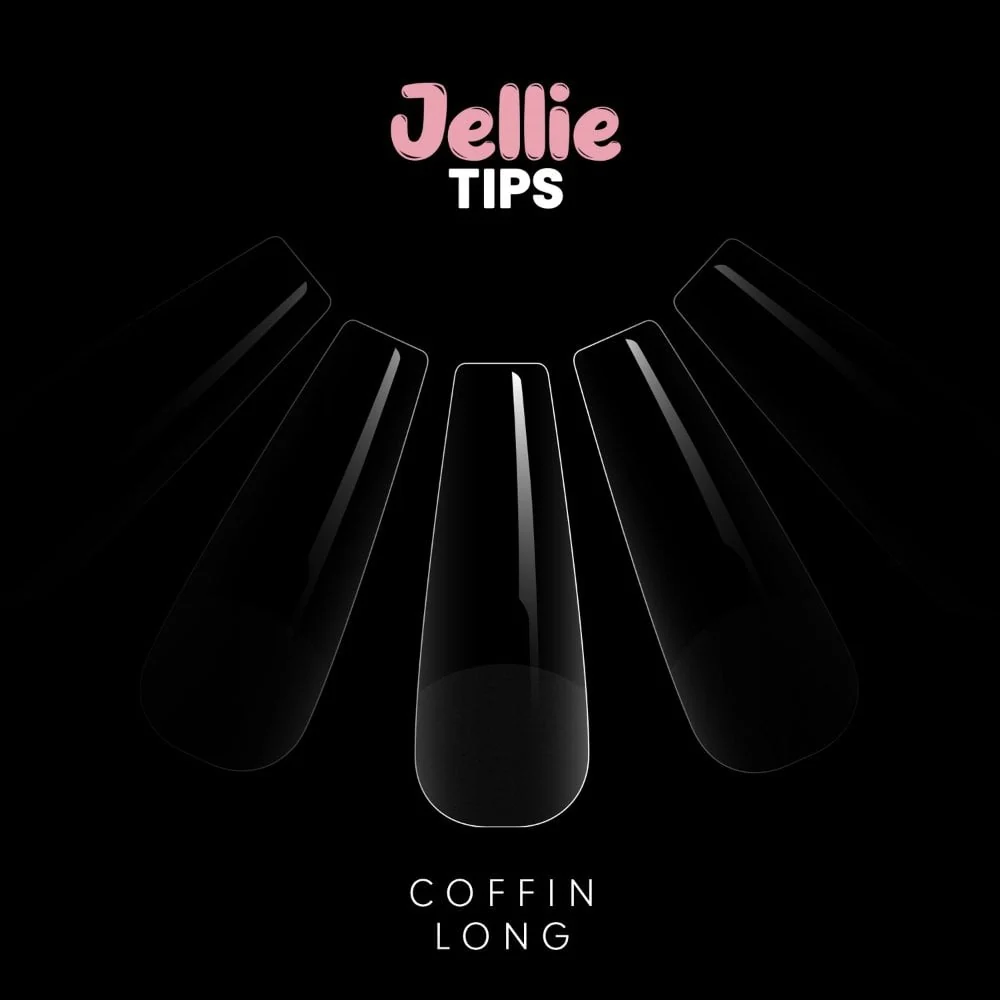 Halo Jellie Tips Soft Gel Nail Tips Coffin Long x120 Sizes 0-11 - Image 2