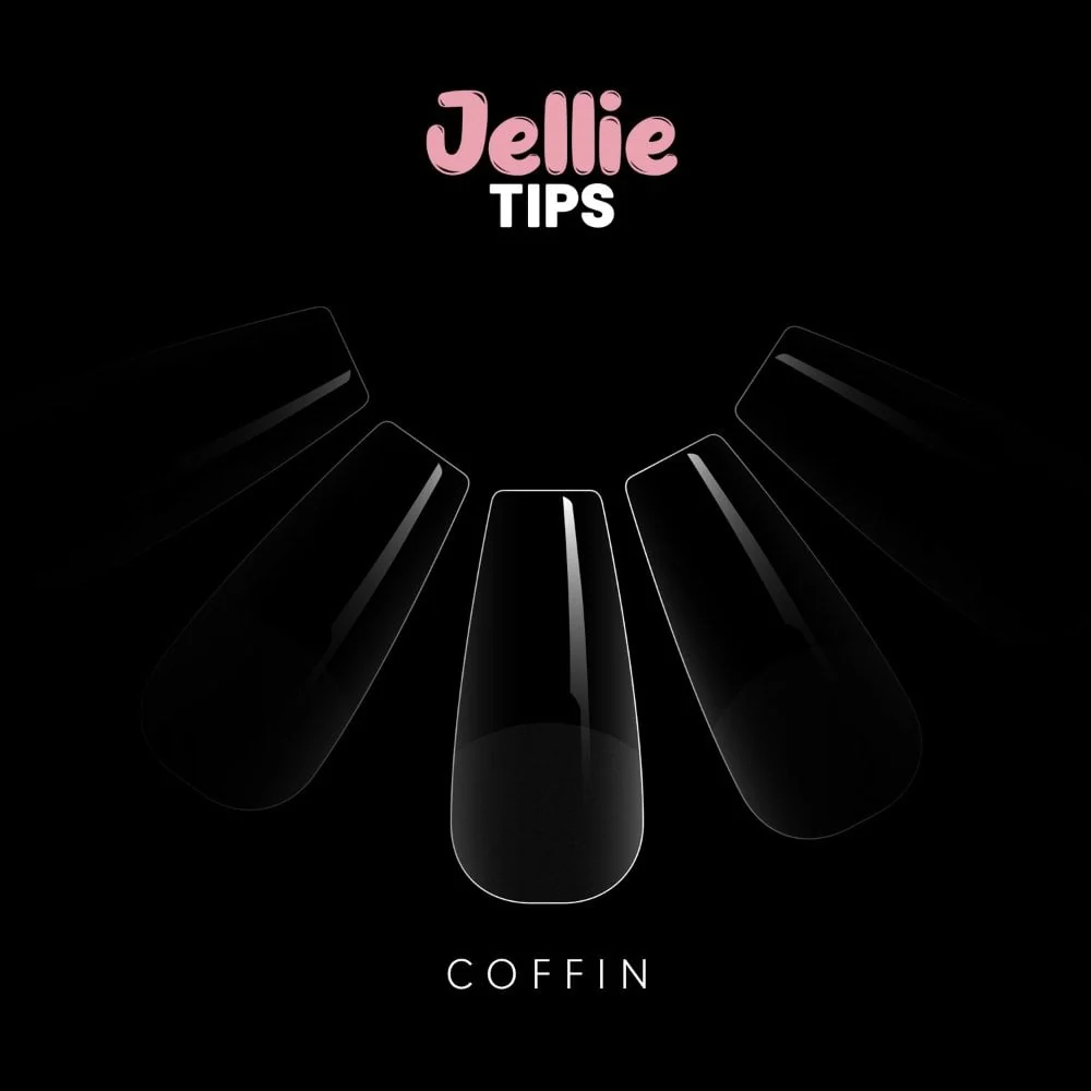 Halo Jellie Tips Soft Gel Nail Tips Coffin x480 Sizes 0-11 - Image 2