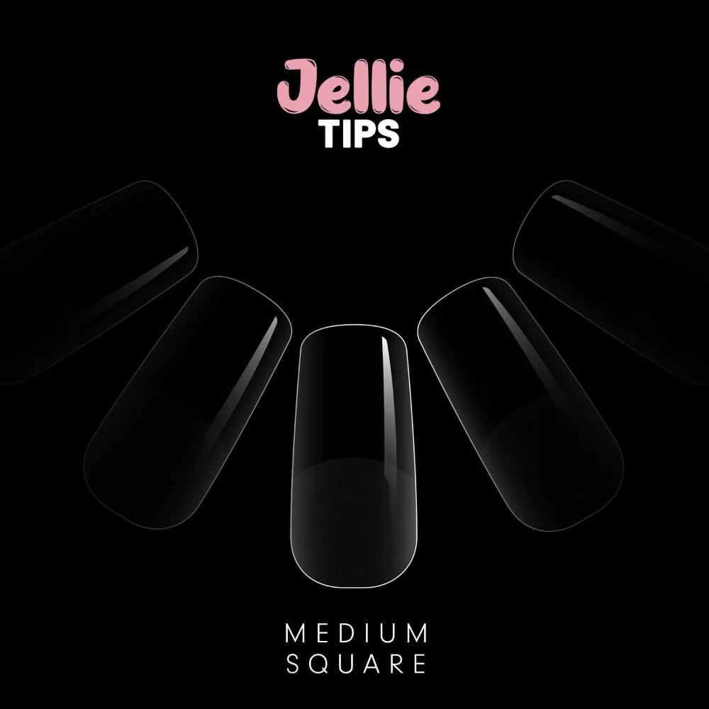 Halo Jellie Tips Soft Gel Nail Tips Medium Square x120 Sizes 0-11 - Image 2