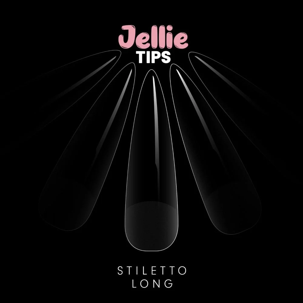 Halo Jellie Tips Soft Gel Nail Tips Stiletto Long x480 Sizes 0-11 - Image 2