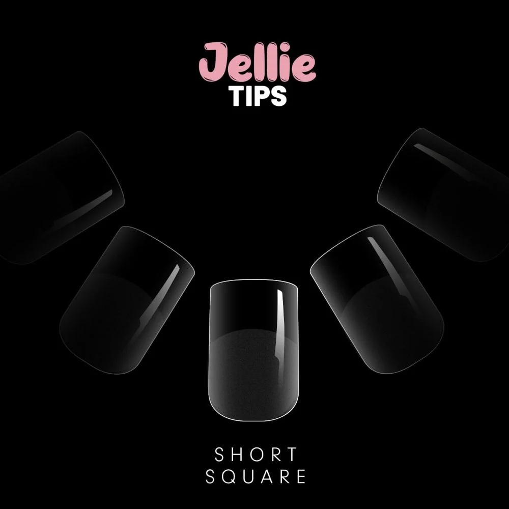 Halo Jellie Tips Soft Gel Short Square Nail Tips x120 Sizes 0-11 - Image 2