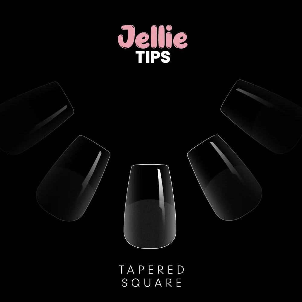 Halo Jellie Tips Soft Gel Tapered Square Nail Tips x120 Sizes 0-1 - Image 2