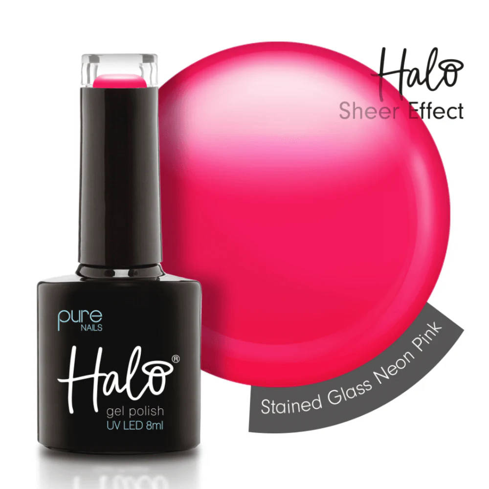 Halo Stained Glass Neon Pink Gel Polish 8ml - Image 2