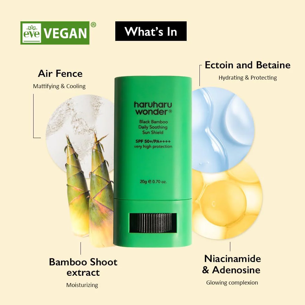 Haruharu Wonder Black Bamboo Sun Shield PA++++ SPF50+ 20g - Image 3