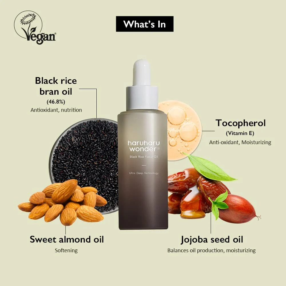 Haruharu Wonder Black Rice Facial Oil 30ml - Image 3