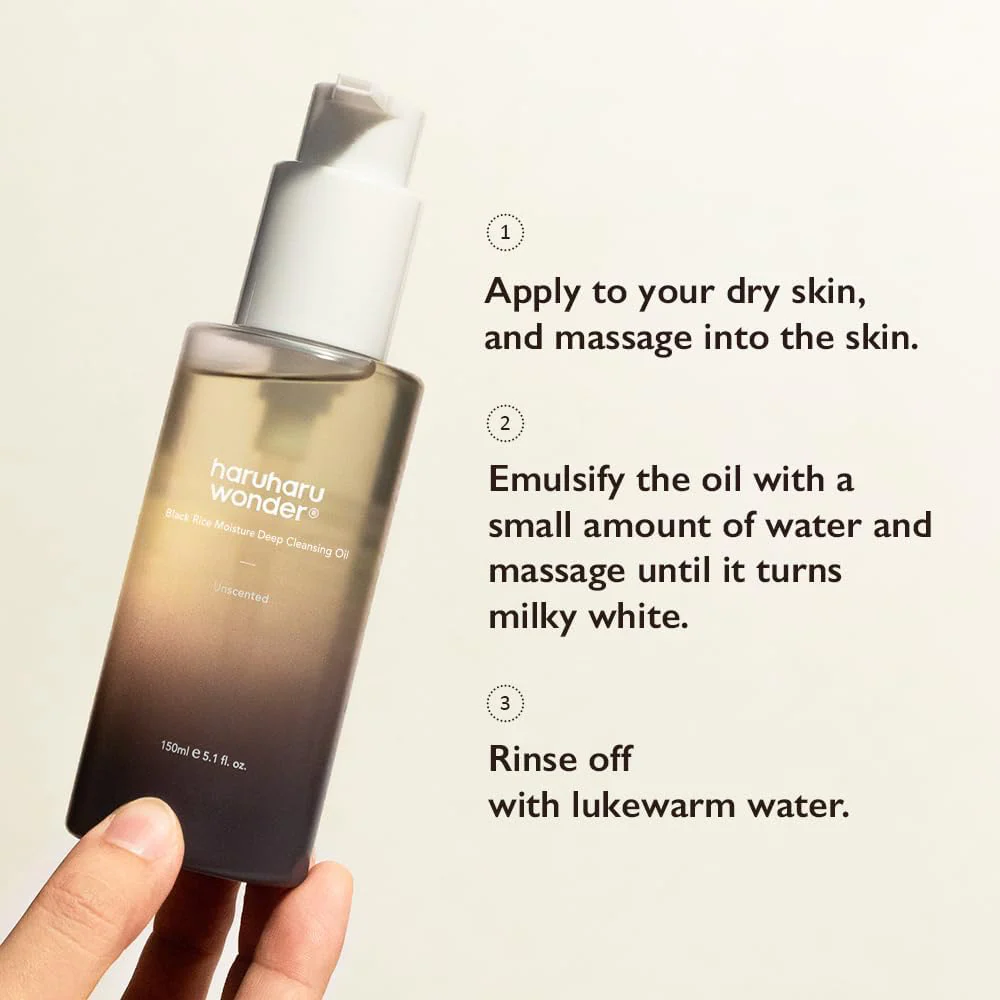 Haruharu Wonder Black Rice Moisture Deep Cleansing Oil 150ml - Image 4
