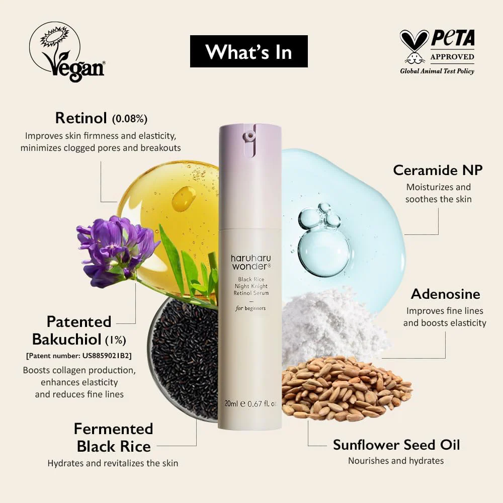 Haruharu Wonder Black Rice Night Knight Retinol Serum 20ml - Image 3