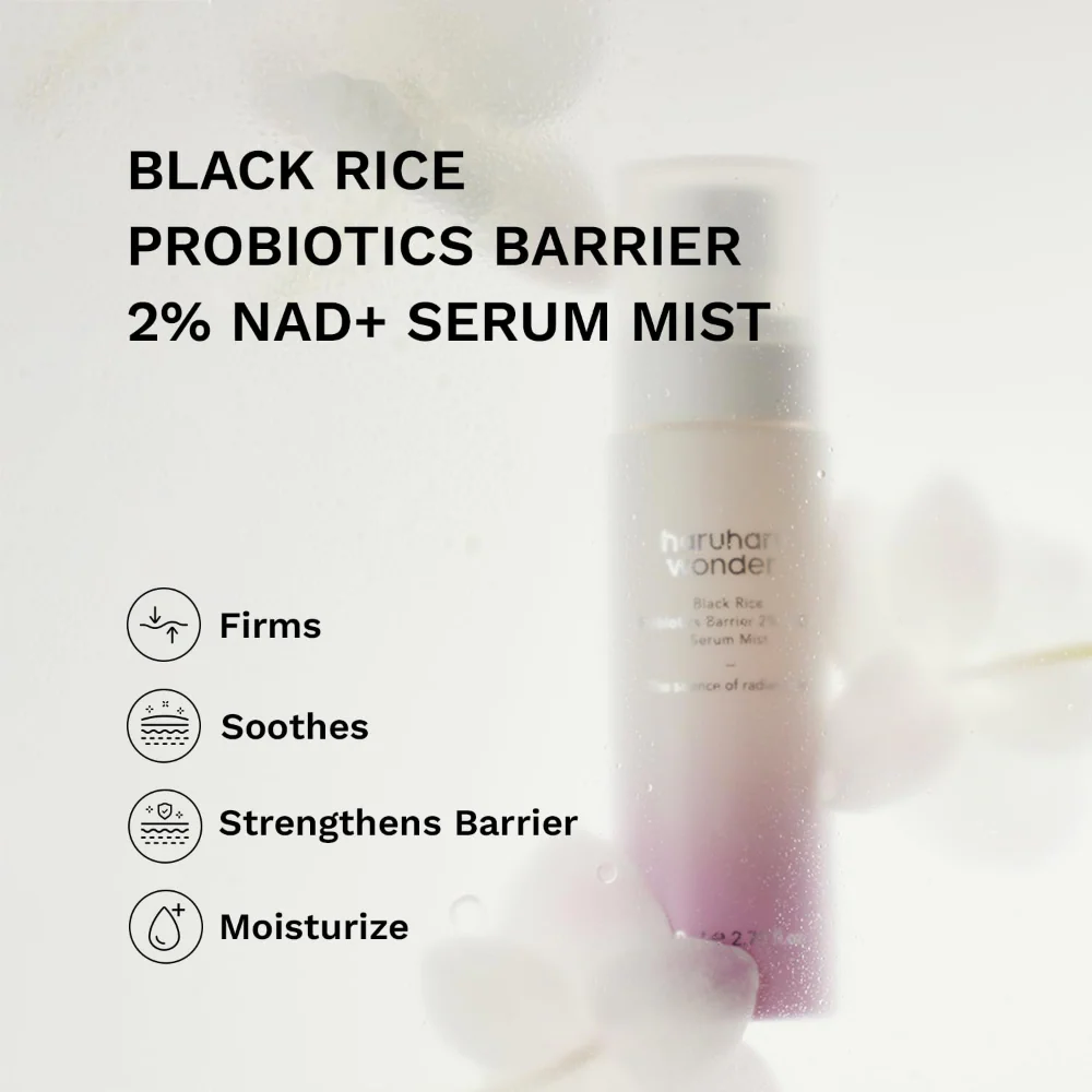 Haruharu Wonder Black Rice Probiotics Barrier 2% NAD+ Serum Mist 80ml - Image 2
