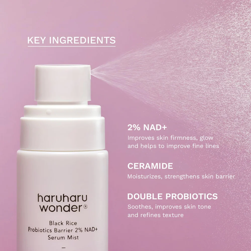 Haruharu Wonder Black Rice Probiotics Barrier 2% NAD+ Serum Mist 80ml - Image 3
