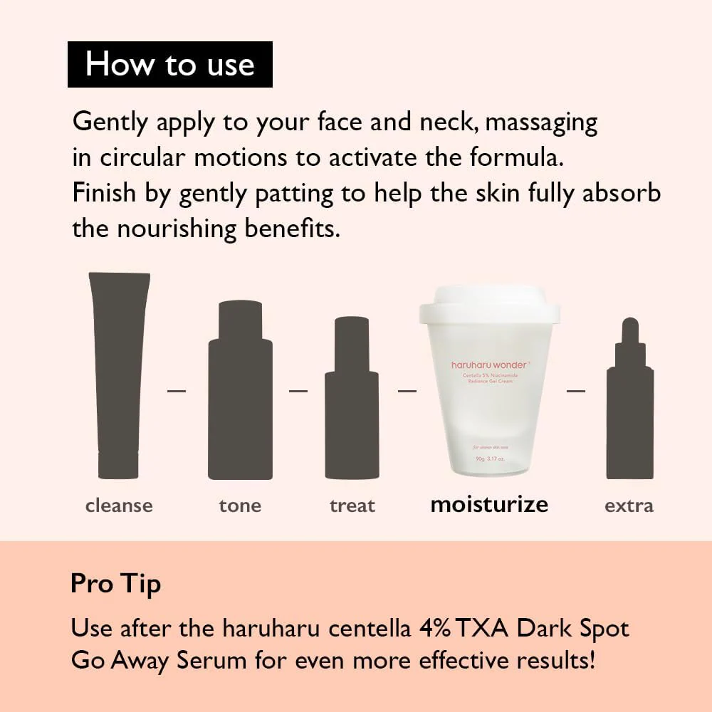 Haruharu Wonder Centella 5% Niacinamide Radiance Gel Cream 90g - Image 7