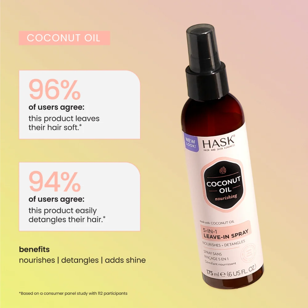 Hask Monoi Coconut Oil Nourishing 5-In-1 Leave-In Conditioning Spray 175ml - Image 5
