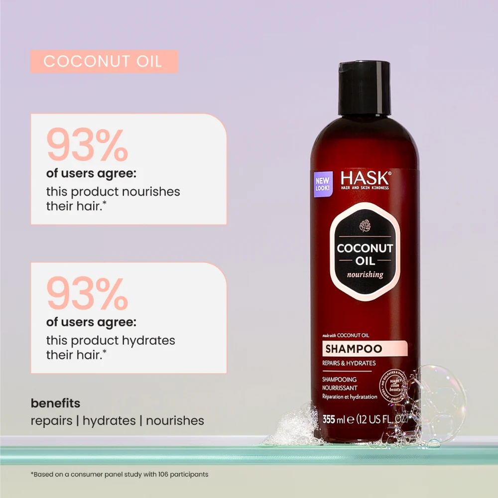Hask Monoi Coconut Oil Nourishing Shampoo 355ml - Image 5