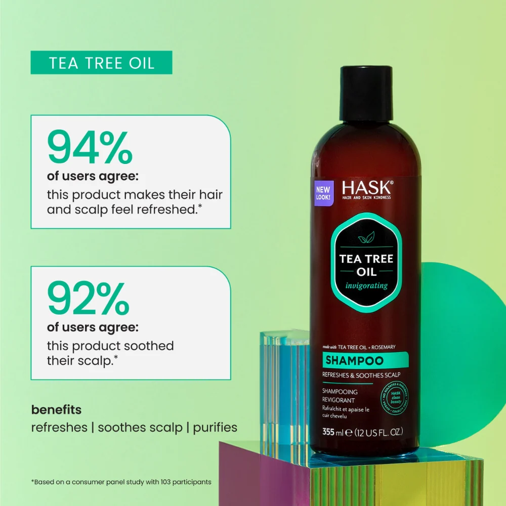 Hask Tea Tree Oil Invigorating Shampoo 355ml - Image 6