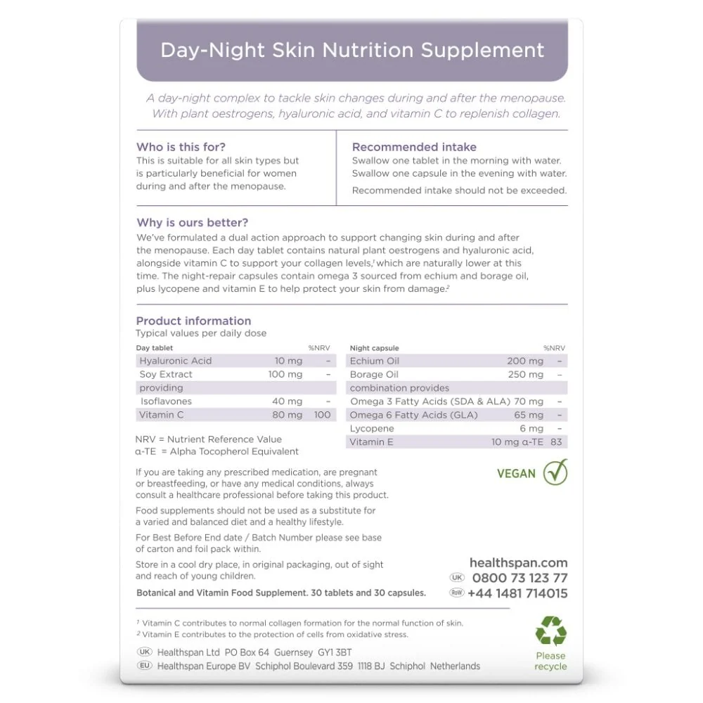 Healthspan Day-Night Skin Nutrition Supplement 1 Month Supply - Image 6